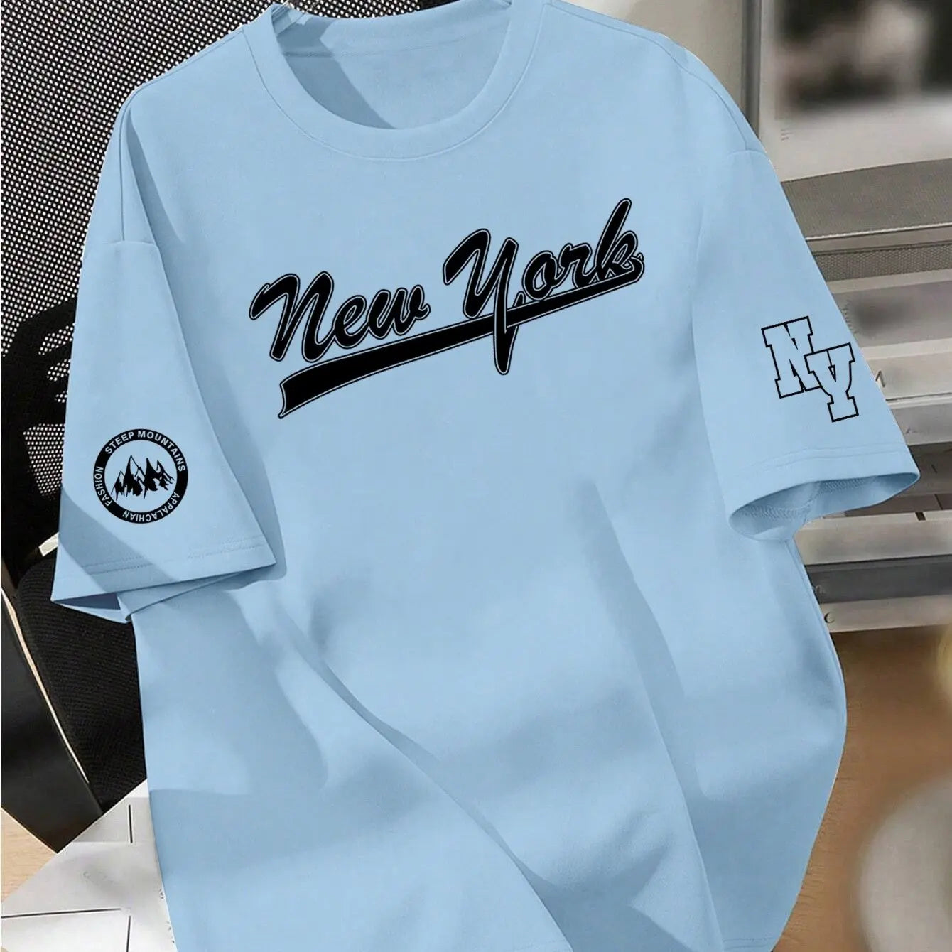 Loose Fit Cotton Tee – NYC Letter Print