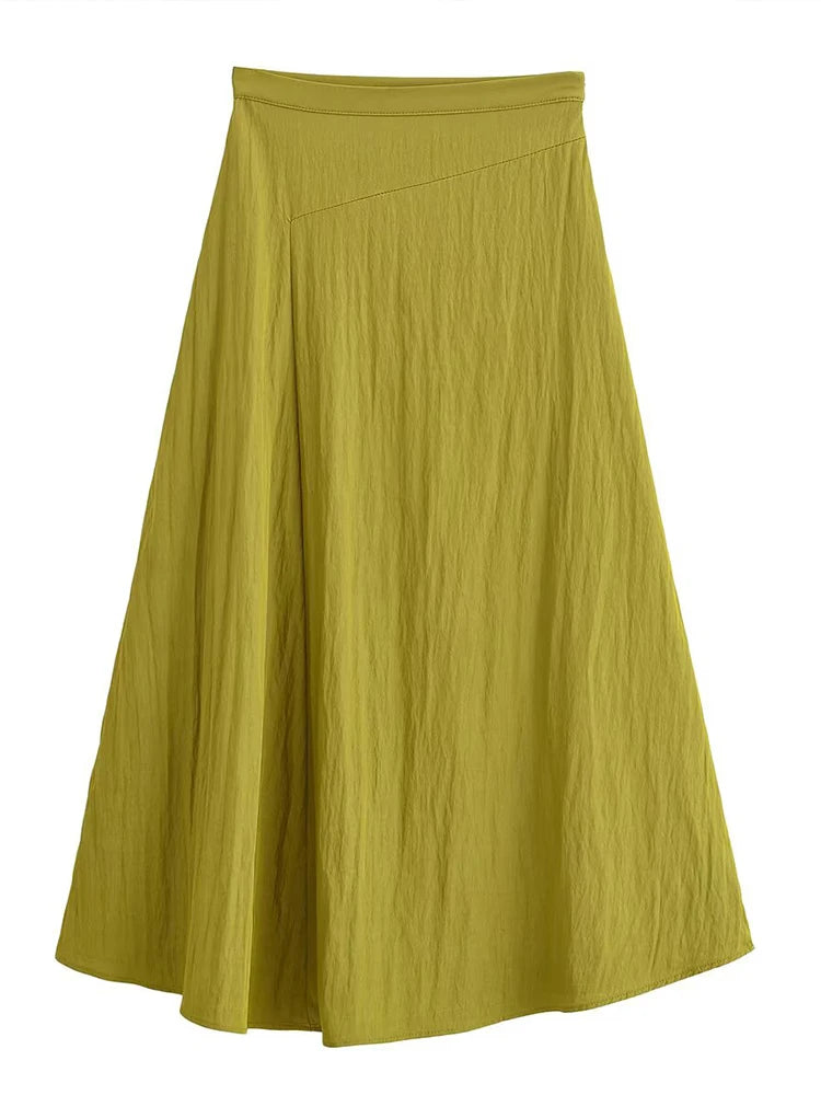 European Style Asymmetric Midi Skirt — Minimalist Chic