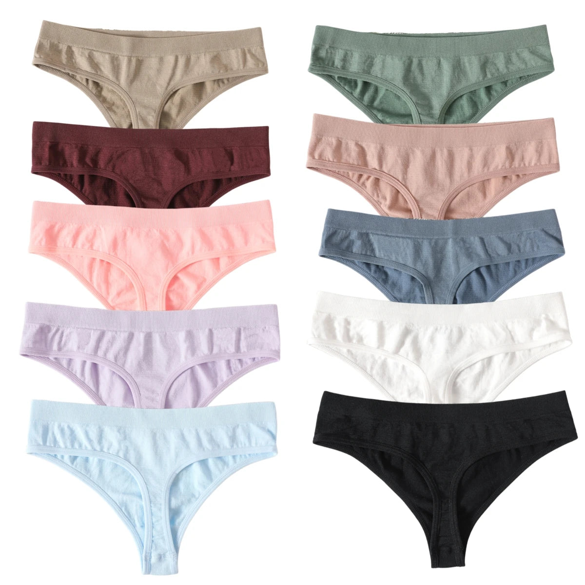Seamless Thongs – Low Waist, Sporty – 10-Pack