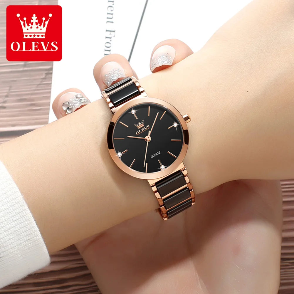 Rhinestone Fashion Watch Set – Elegant Rose Gold Design