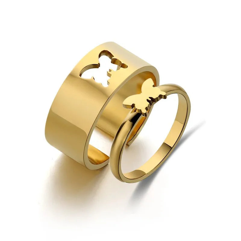 Bat Couple Rings – Stainless Steel Punk Rock Design