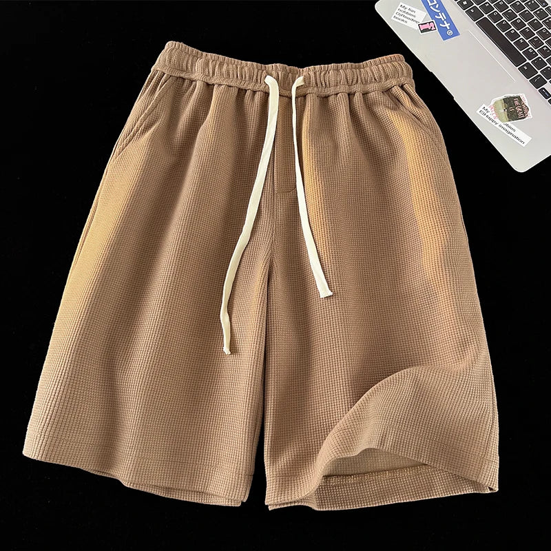 Waffle Knit Loose Shorts – Multi-Color