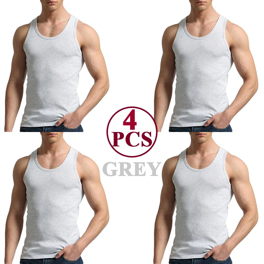 Classic Cotton Tank Pack – Slim Fit 4-Piece Set