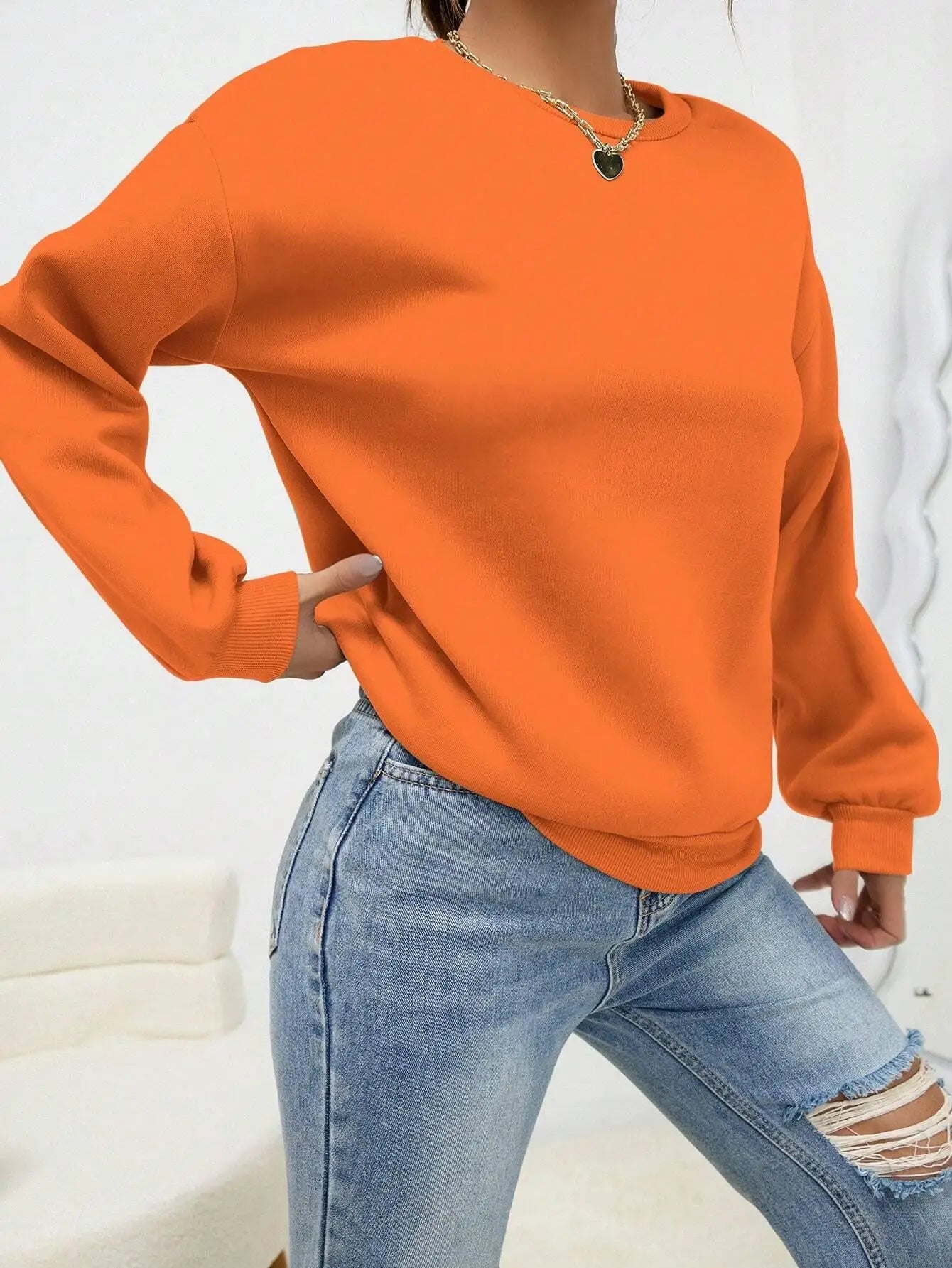 Colorful Crewneck Sweatshirt — Minimal Solid, Comfy Everyday Fit