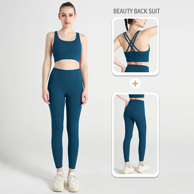 2-Piece Yoga Tracksuit — Women's Athletic Wear Sports Bra & Leggings Fitness Gym Outfit