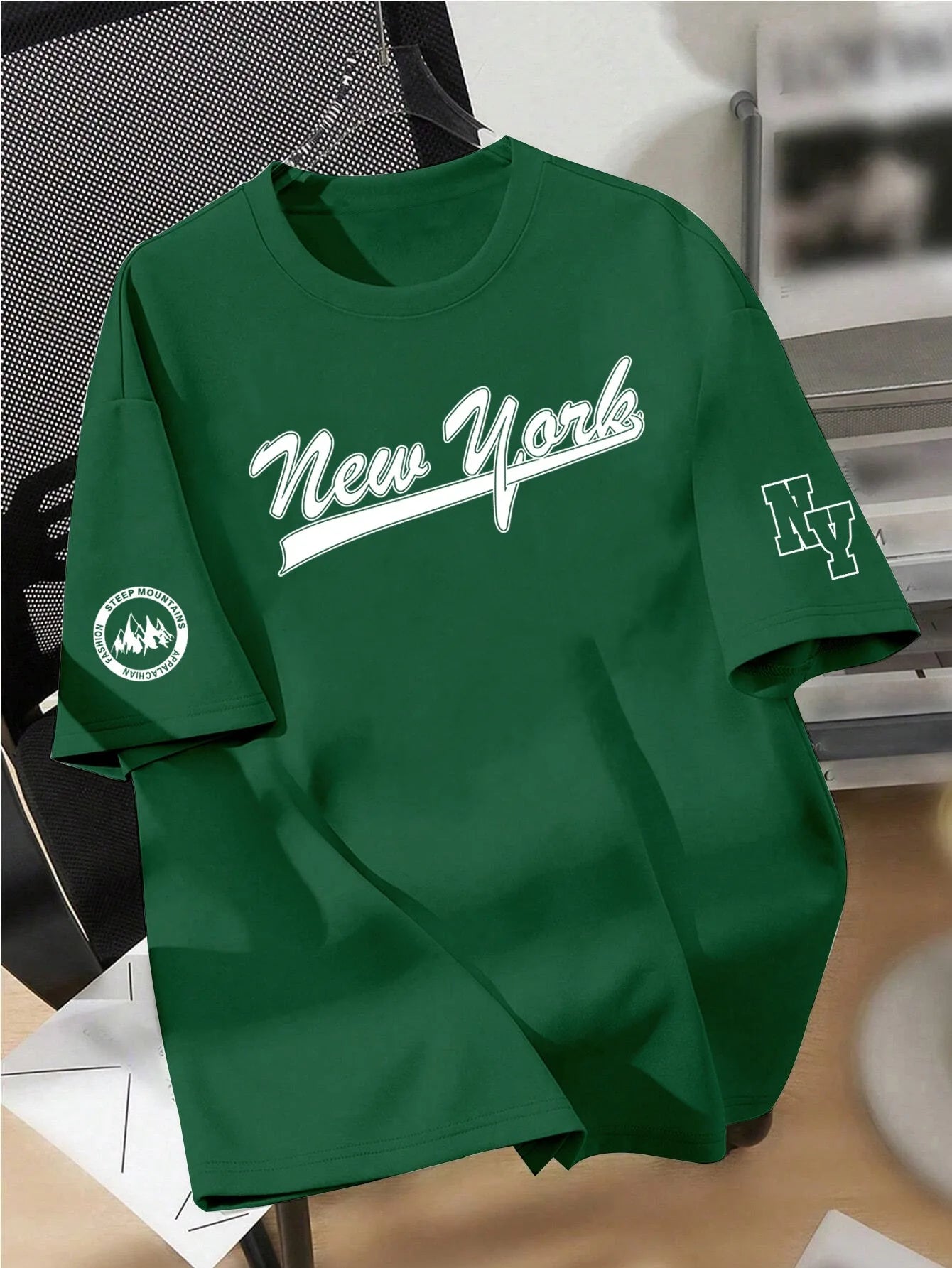Loose Fit Cotton Tee – NYC Letter Print