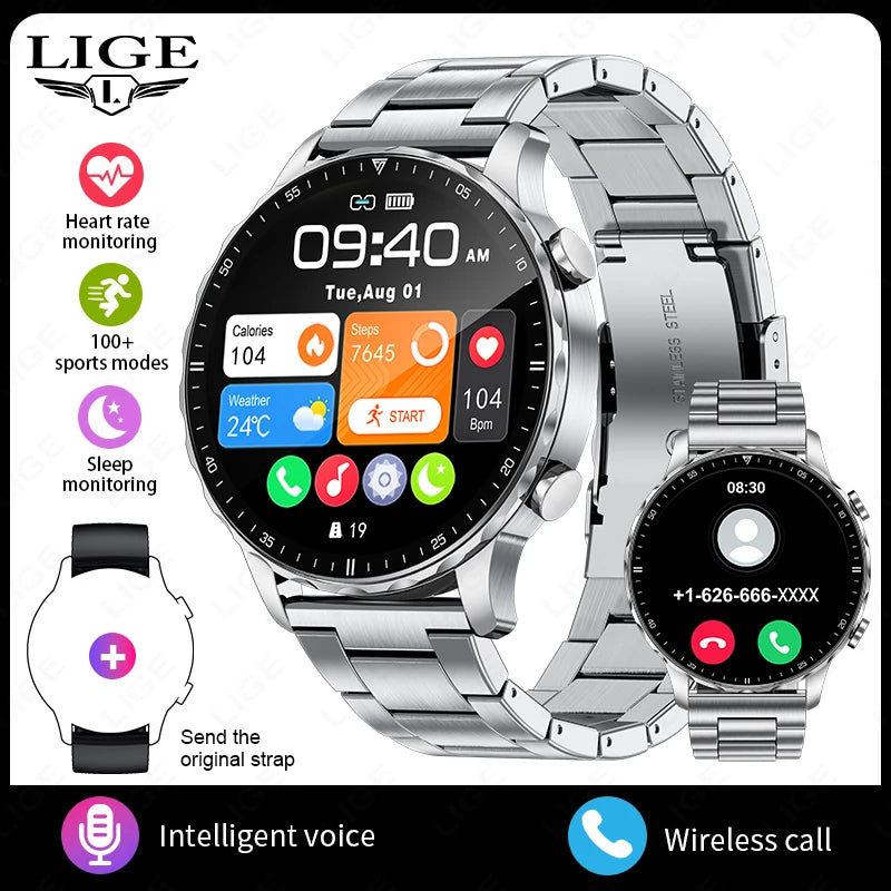 Magnetic Strap Smartwatch – Bluetooth Call, Health Monitor, Sports Features