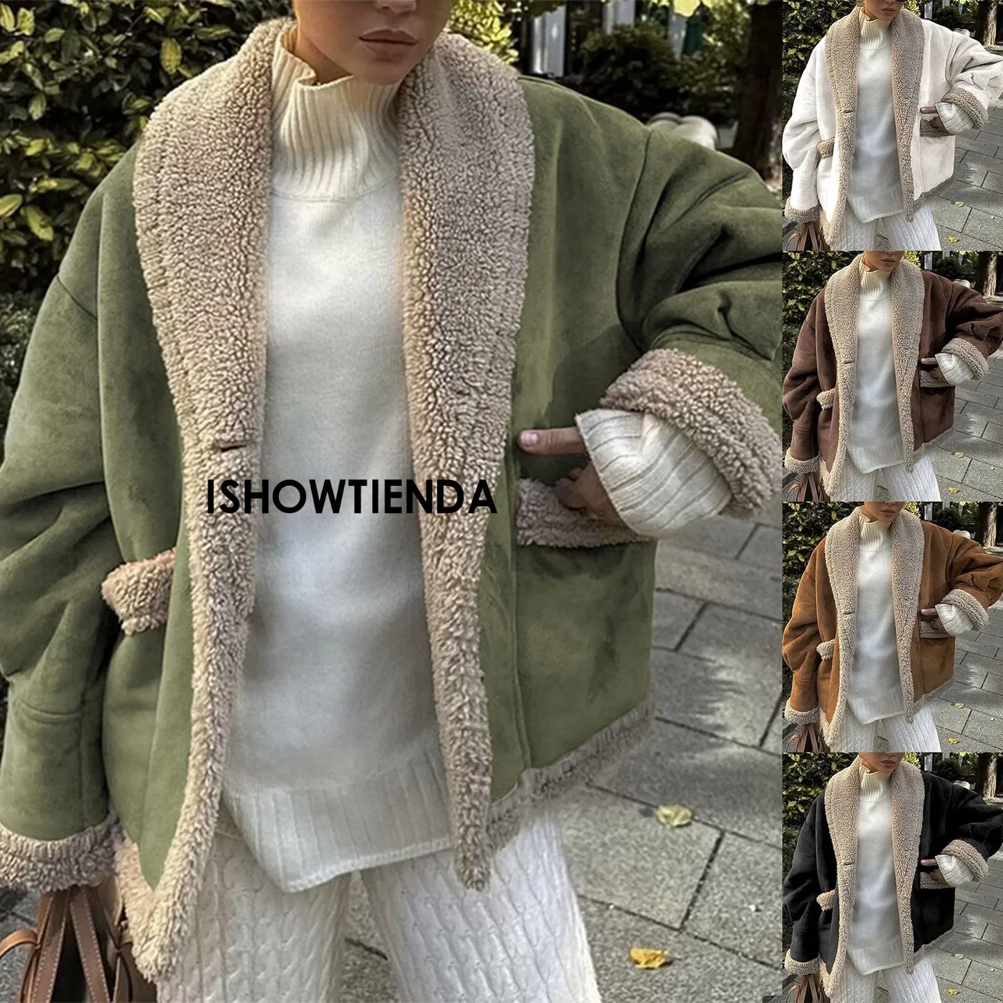 Fleece Lapel Short Coat
