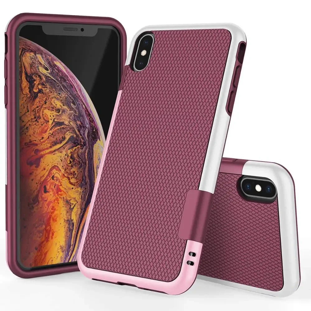 Hybrid Shockproof Silicone Armor Case – iPhone 6 to 15 Plus | Anti-Slip Grip Protection
