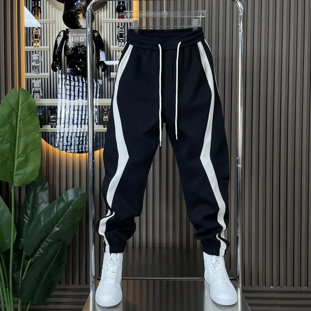 Striped Patchwork Harem Jogger Pants – Korean Autumn Trend