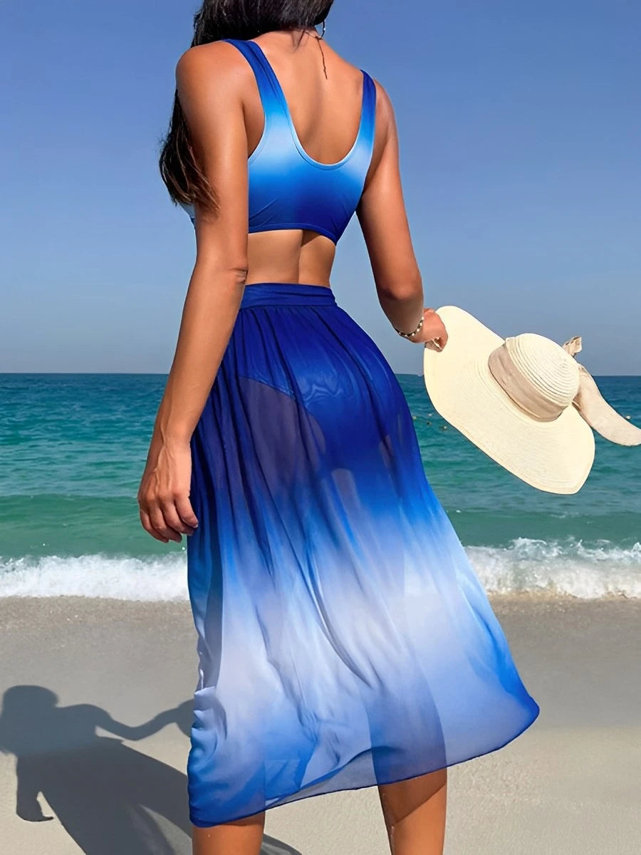 Ombre Bikini with Skirt