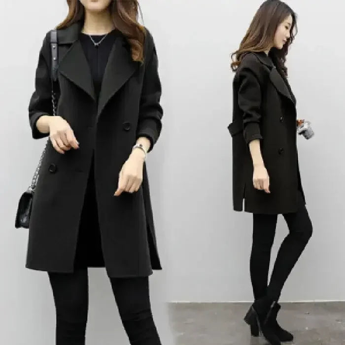 Woolen Double-Button Overcoat