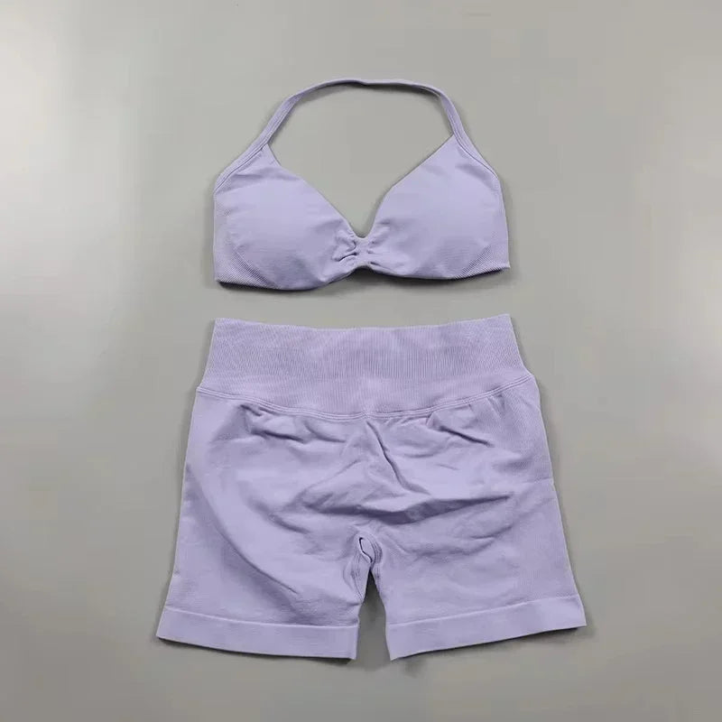 StrappyCore Seamless Set – High Waist Shorts + Bra