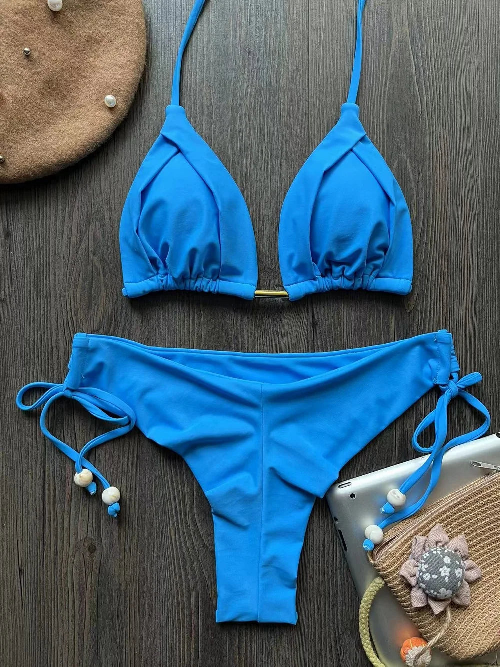 Solid Bandage Bikini Set – Push-Up Triangle Fit