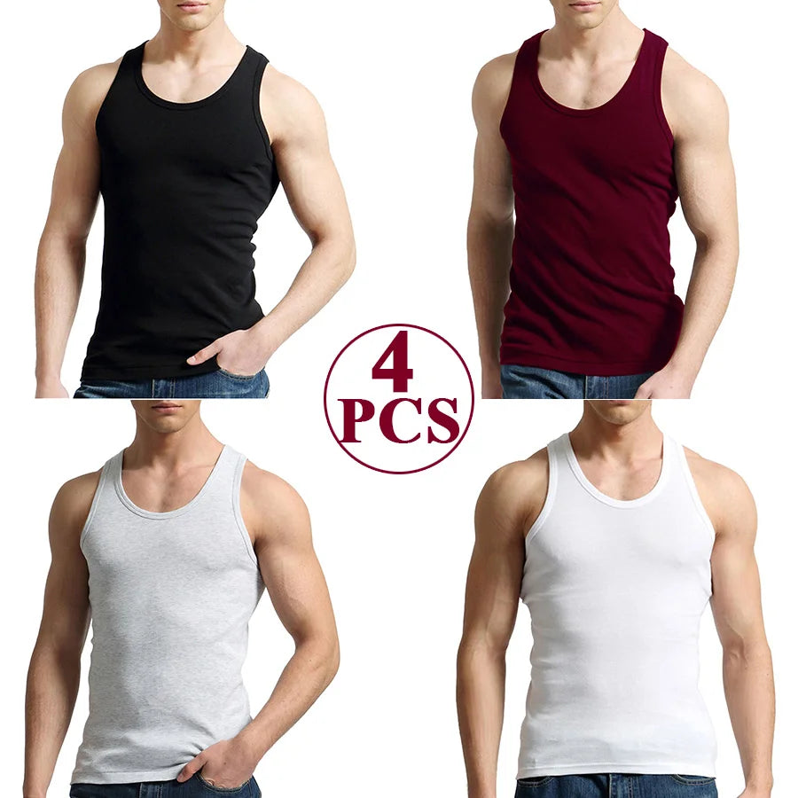 Classic Cotton Tank Pack – Slim Fit 4-Piece Set