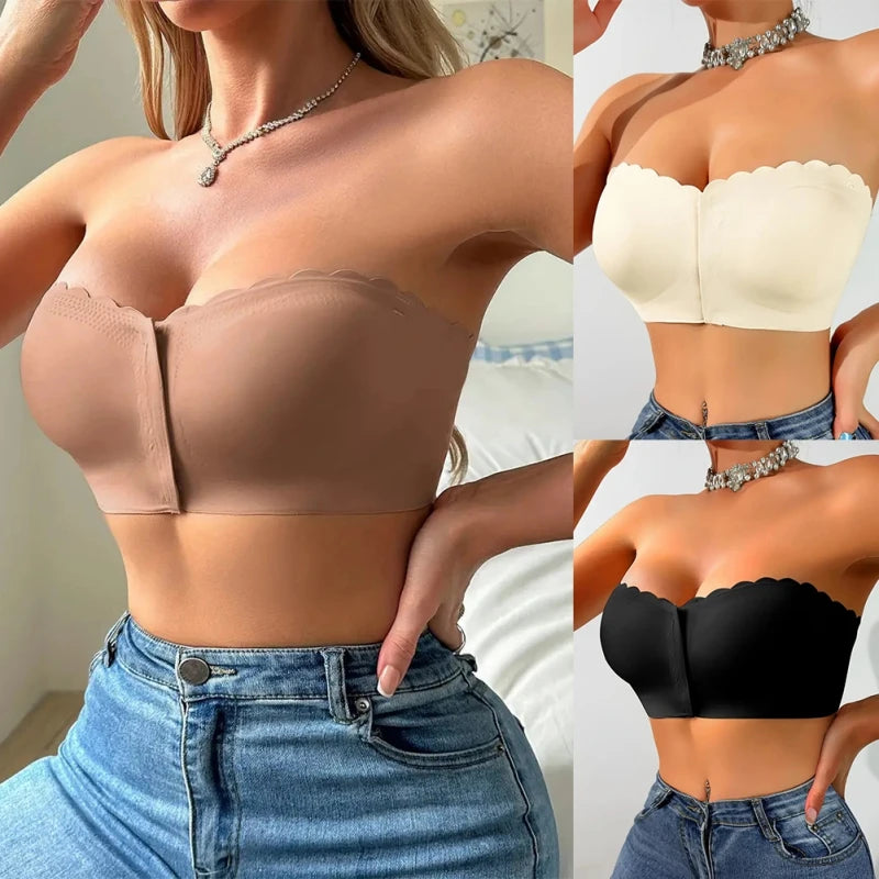 Front Button Strapless Bra – Casual, Comfortable
