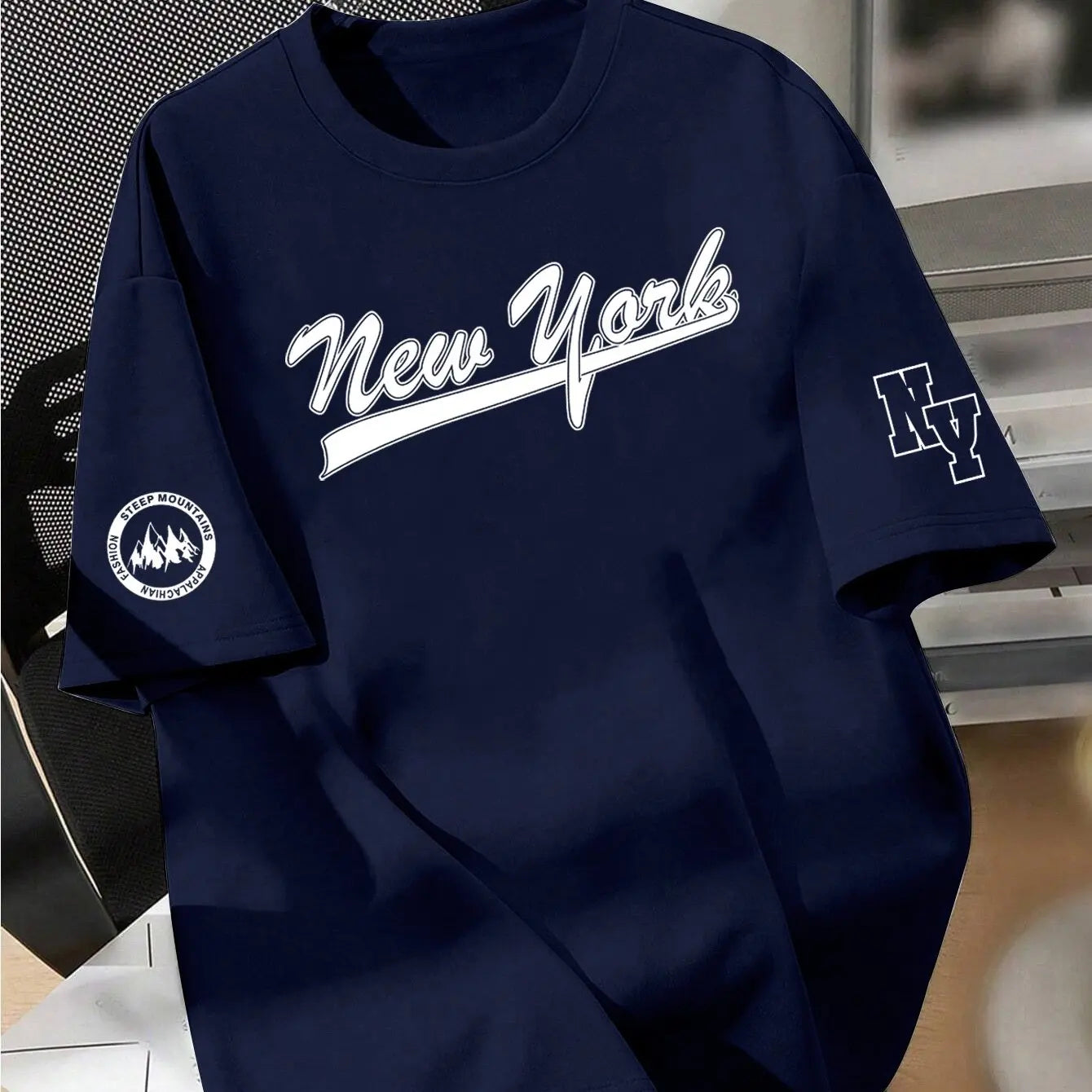 Loose Fit Cotton Tee – NYC Letter Print