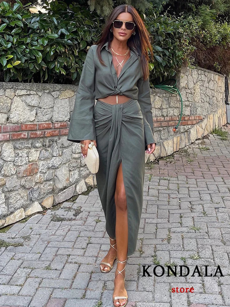 Bow Shirt & Pleated Skirt Co-ord
