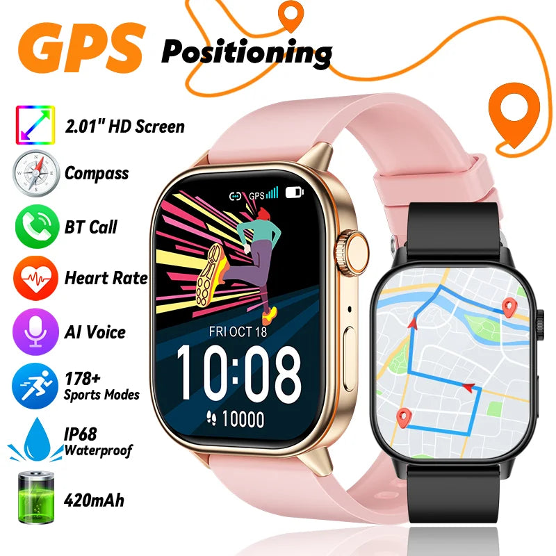 GPS Smartwatch with HD Screen – Waterproof Fitness Tracker