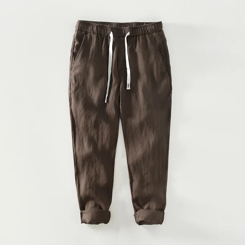 100% Linen Oversized Simple Casual Trousers