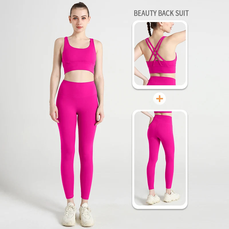 2-Piece Yoga Tracksuit — Women's Athletic Wear Sports Bra & Leggings Fitness Gym Outfit