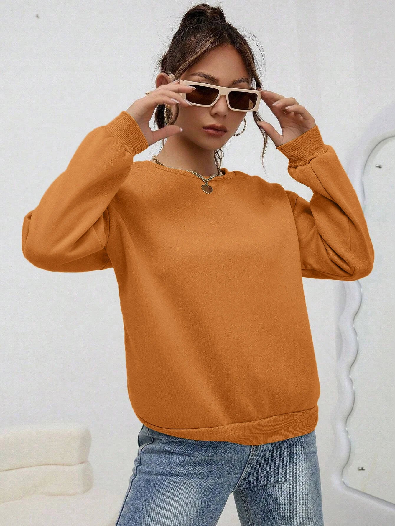 Colorful Crewneck Sweatshirt — Minimal Solid, Comfy Everyday Fit