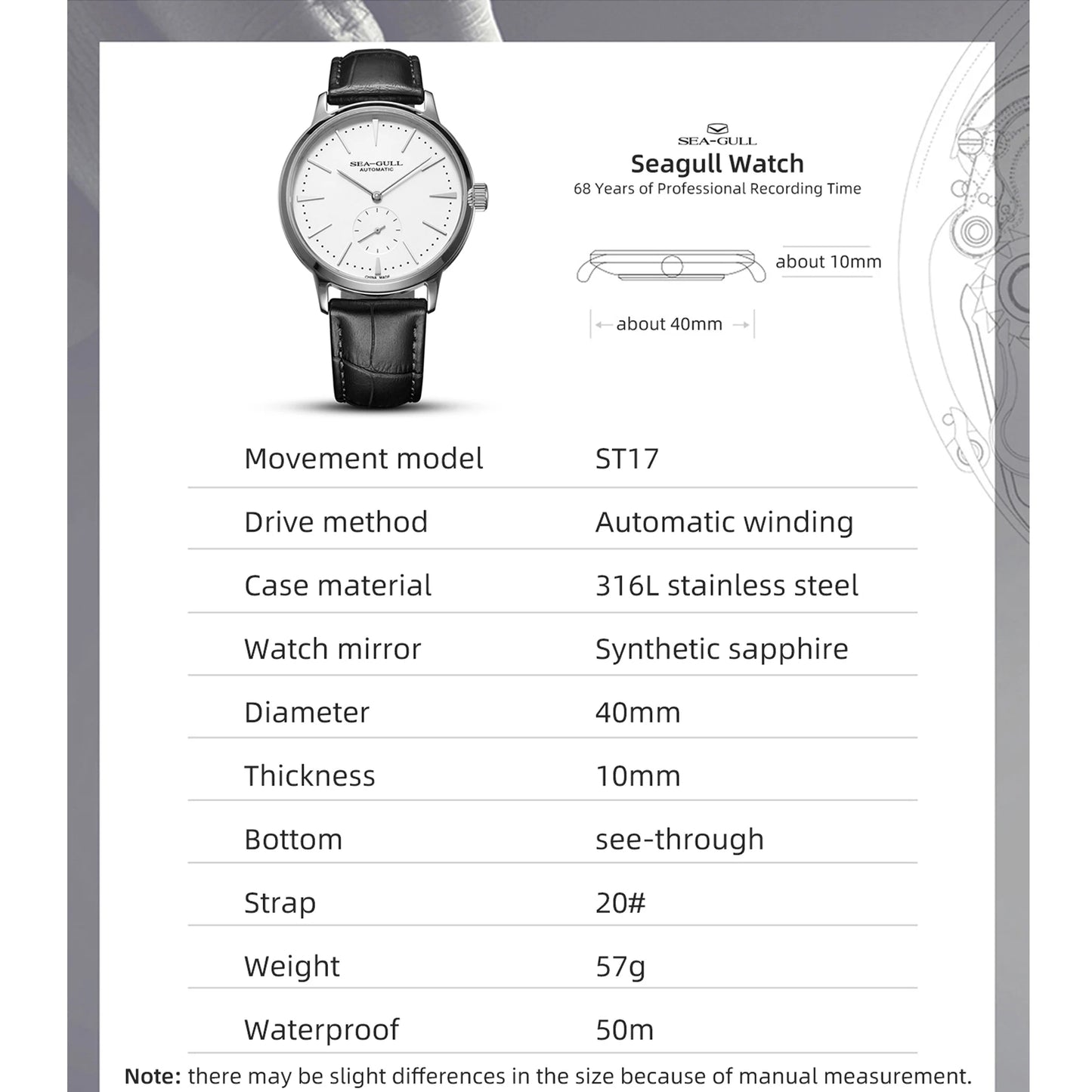 Mechanical Business Watch – Waterproof Leather Strap, Classic Design