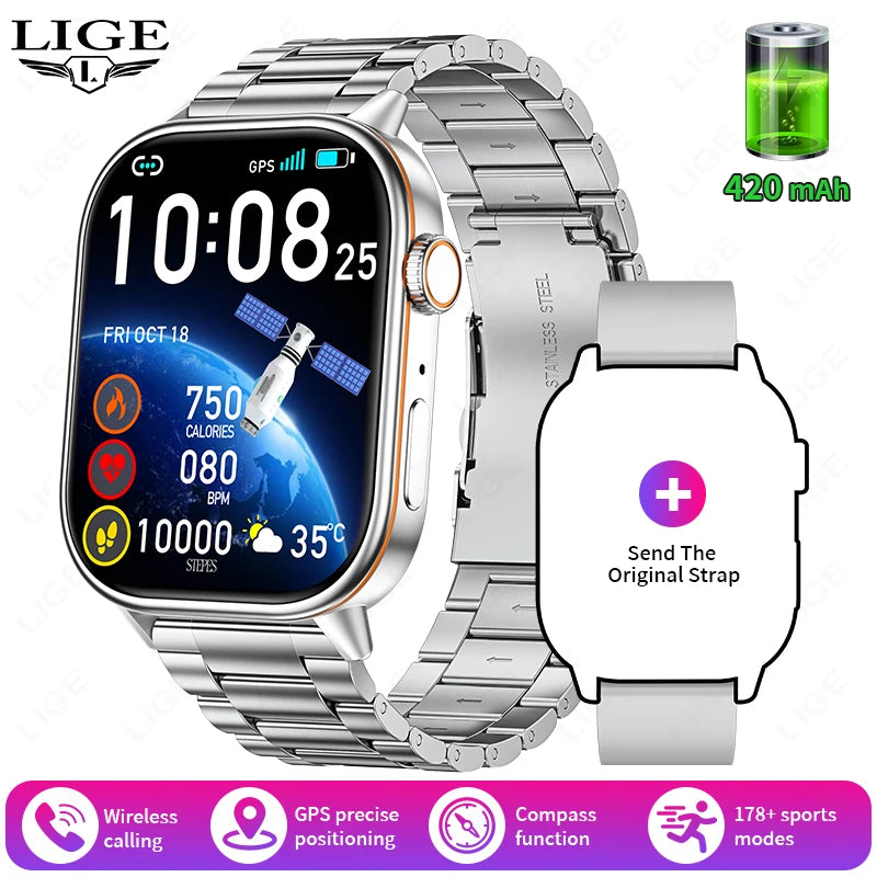 GPS Smartwatch with HD Screen – Waterproof Fitness Tracker