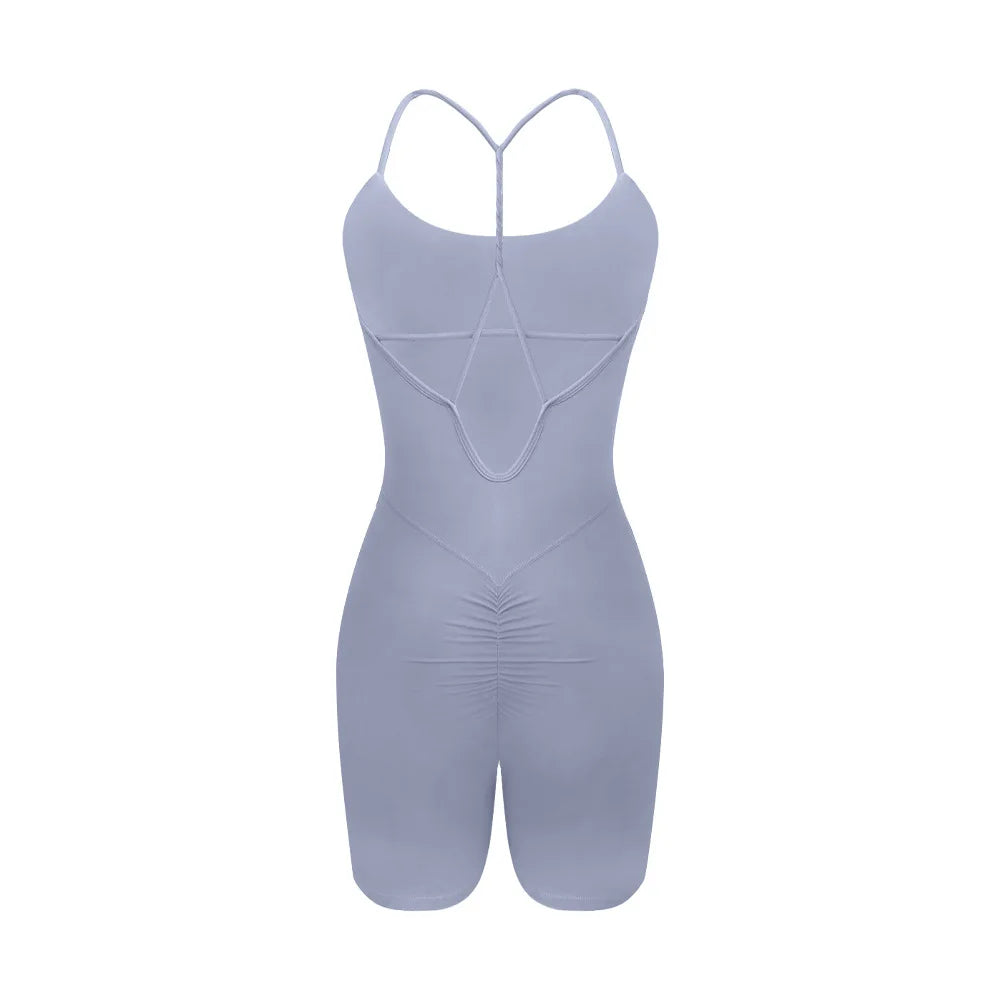 CoreZip Gym Romper – Seamless Workout Jumpsuit