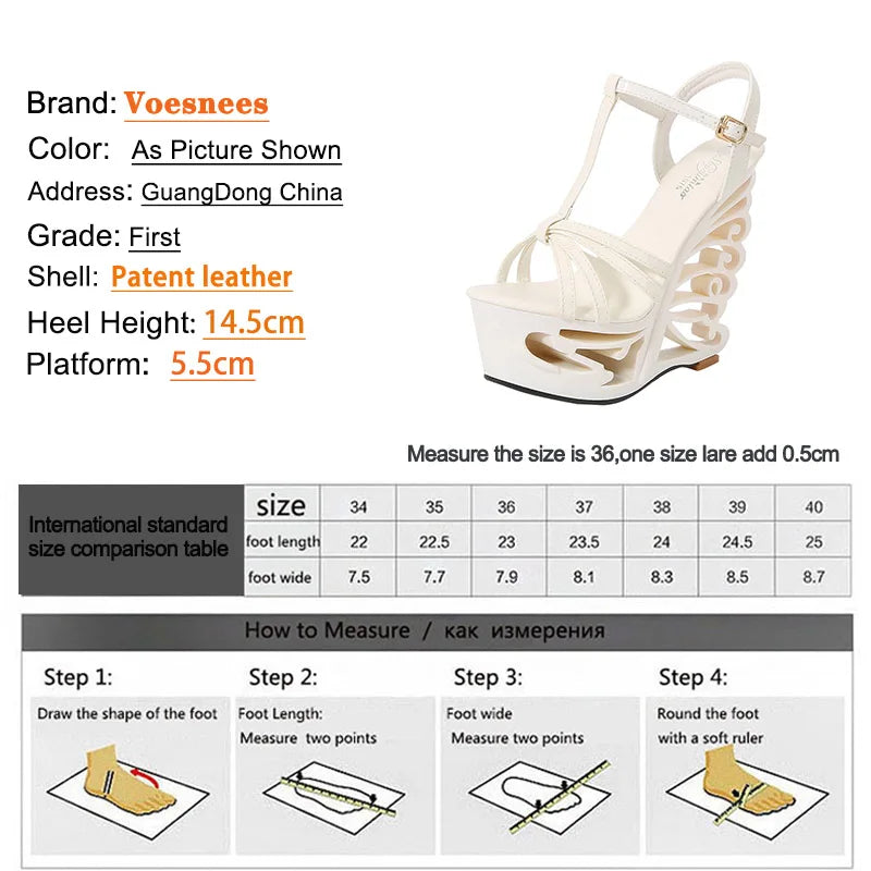 Viva | Super High Heel Hollow Out Wedge Sandals – 14.5CM Summer Pumps