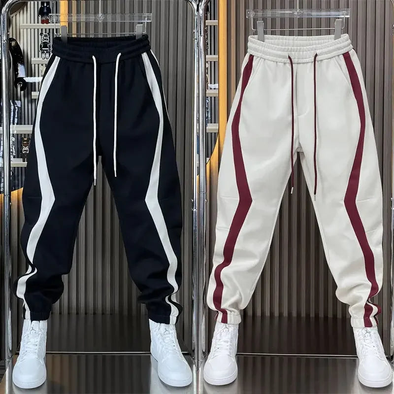 Striped Patchwork Harem Jogger Pants – Korean Autumn Trend