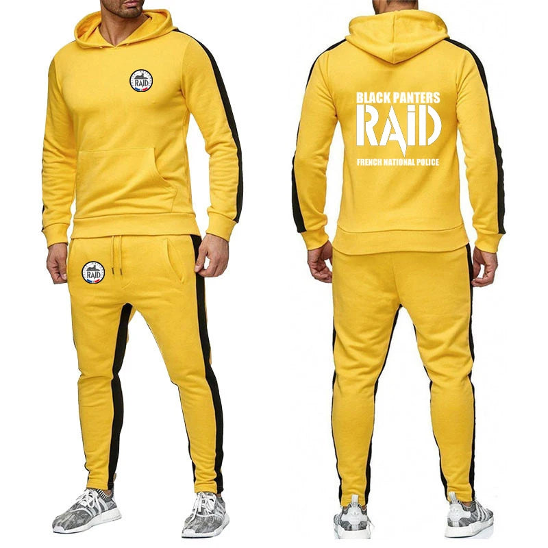 Solid Color RAID Hoodie & Pants Set – Spring Autumn