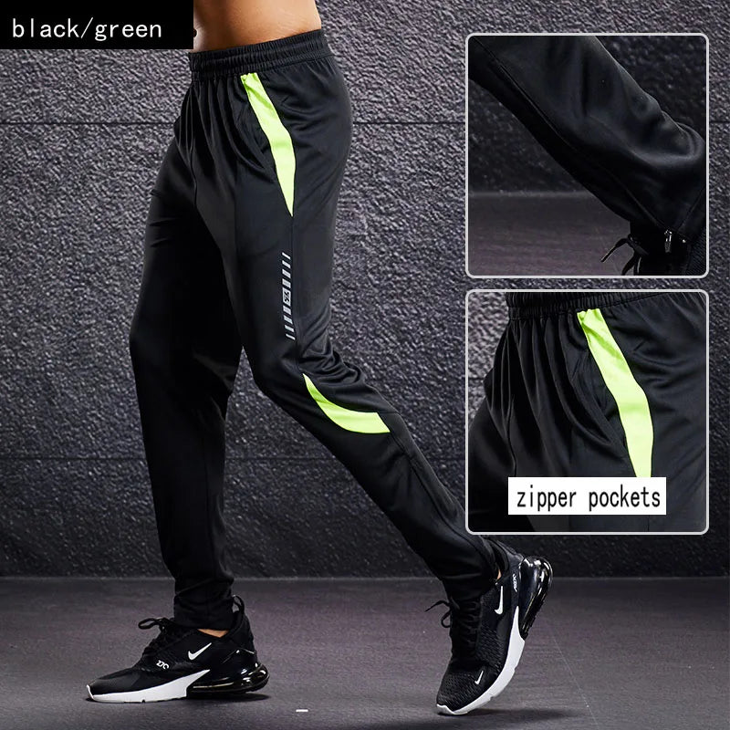 Running Pants with Zipper Pockets – Soccer Training & Jogging Trousers