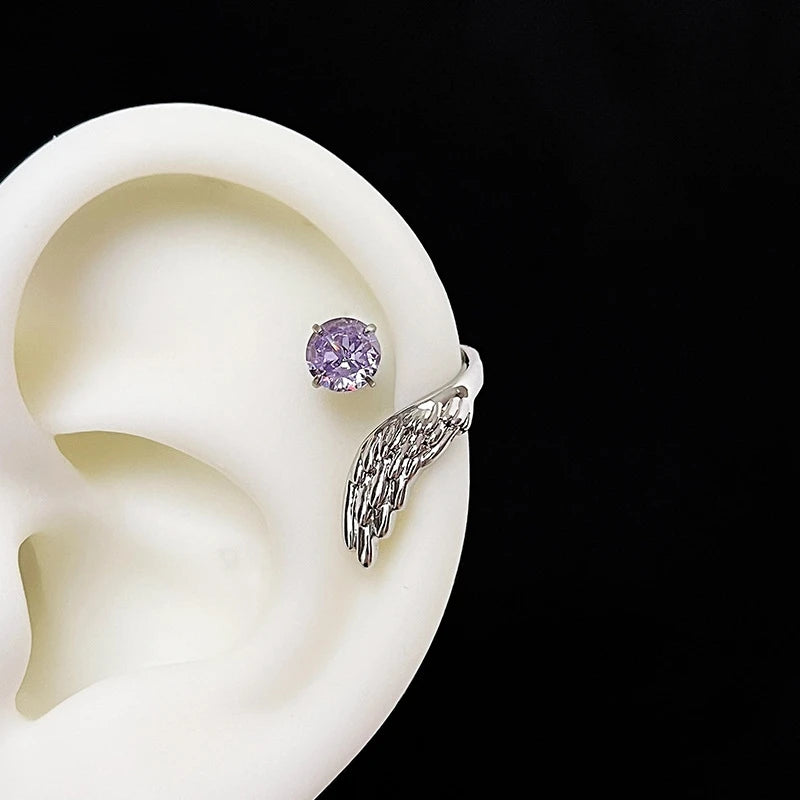 Silver Wing Ear Cuff – Fashion Zircon Detail