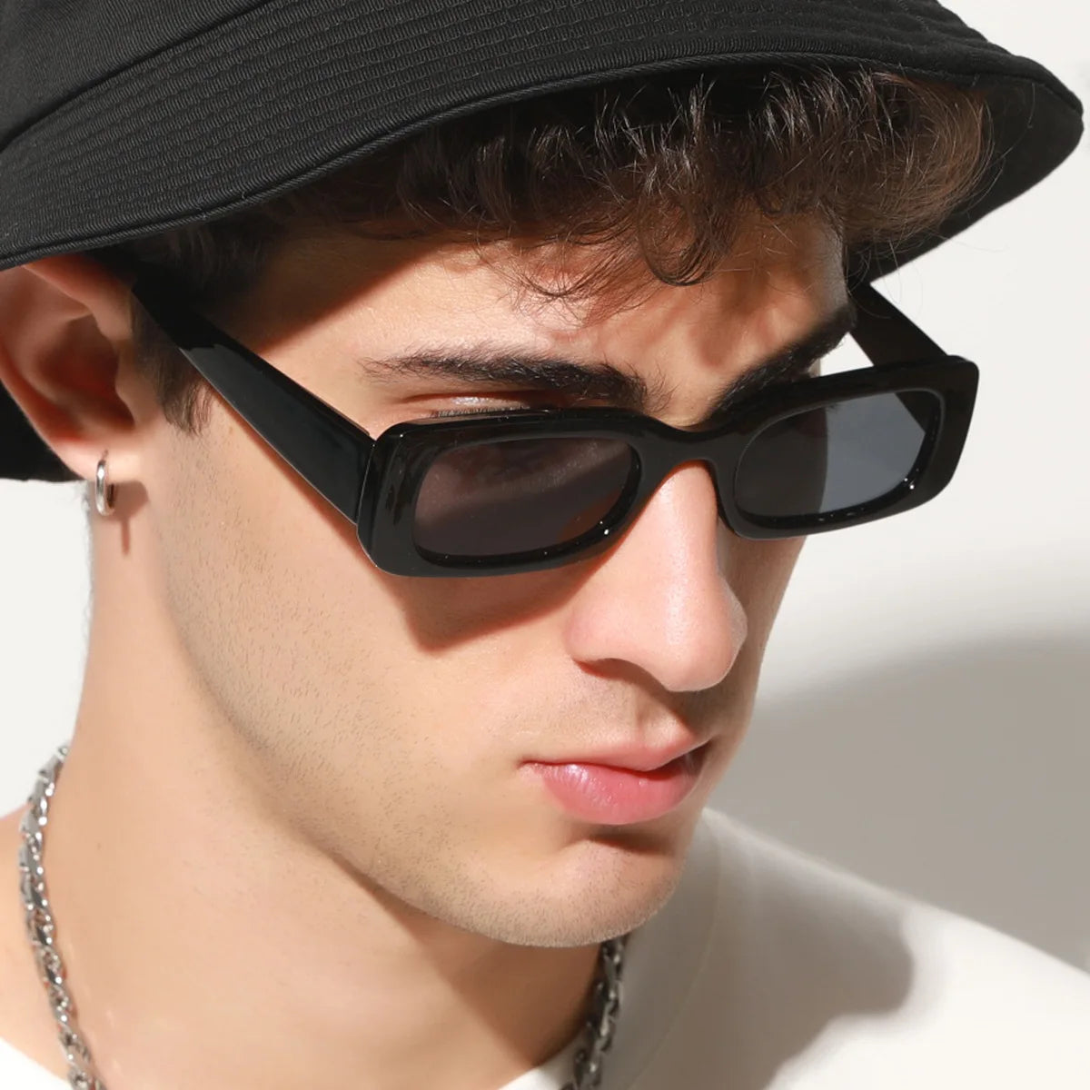 Retro Rectangle Sunglasses – Polarized Square Driving & Fishing UV400 Eyewear