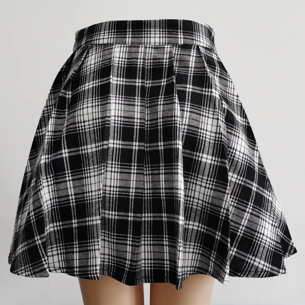 Punk Irregular Mini Pleated Skater Skirt — Clubwear