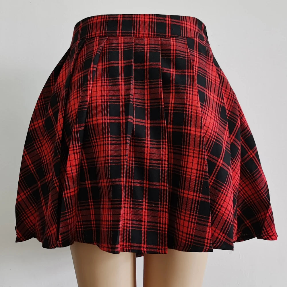 Punk Irregular Mini Pleated Skater Skirt — Clubwear