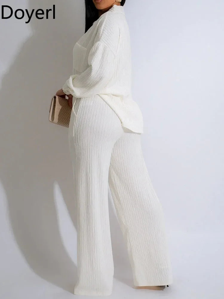 Loungewear Soft Set – Long Shirt & Wide Pants