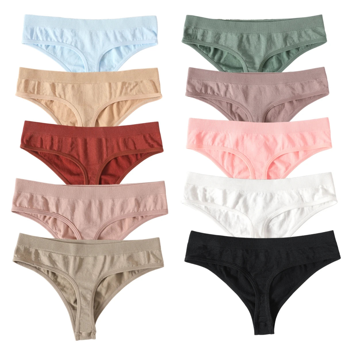 Seamless Thongs – Low Waist, Sporty – 10-Pack