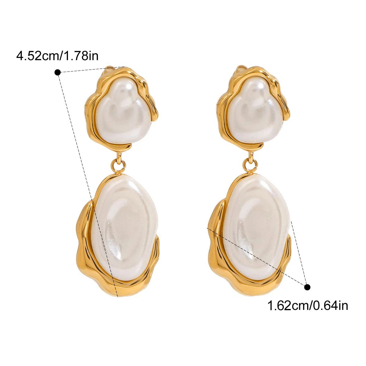 Shell Pearl Jewelry Set – Gold-Plated Trio