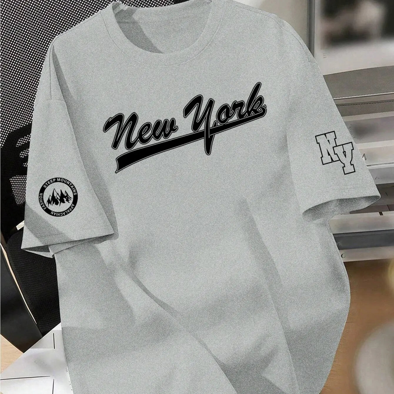 Loose Fit Cotton Tee – NYC Letter Print