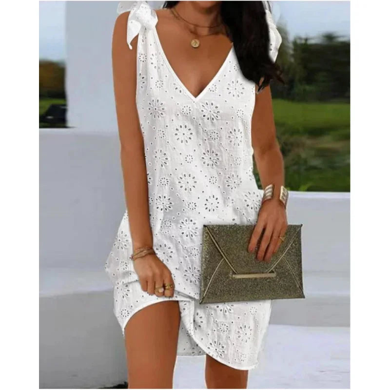 Solid Color Bat Sleeve Off-Shoulder Dress — Long Casual Loose Comfortable