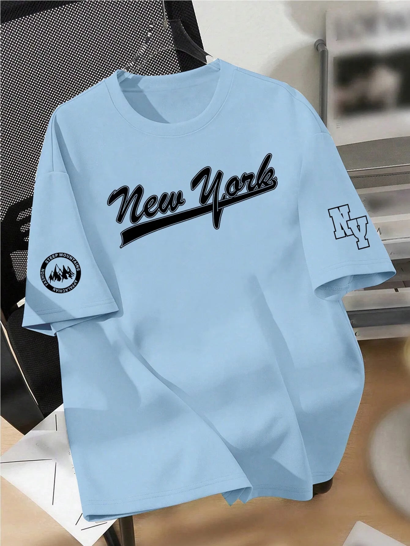 Loose Fit Cotton Tee – NYC Letter Print