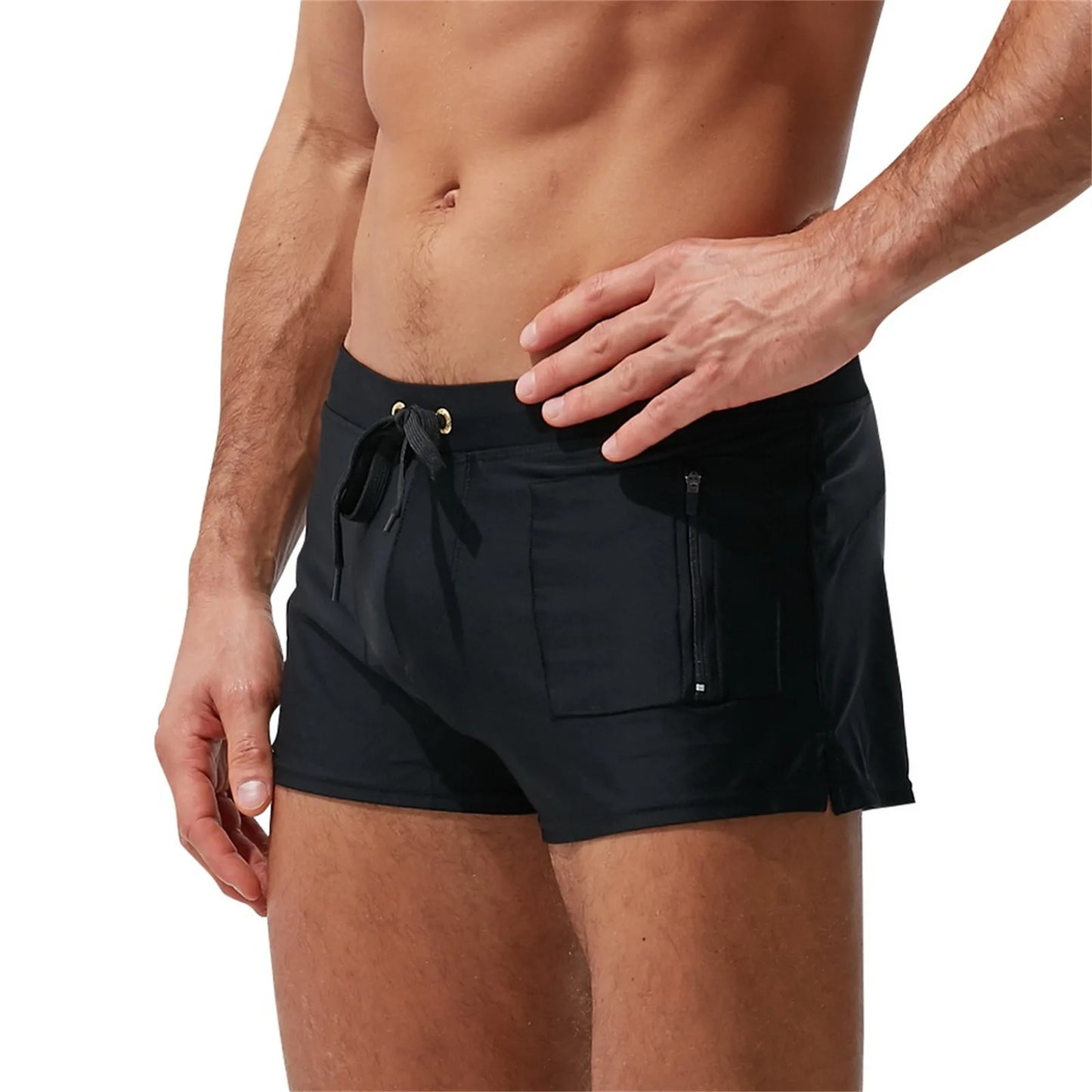 Swim Shorts with Zipper Pocket — Fast Dry Boardshort Joggers
