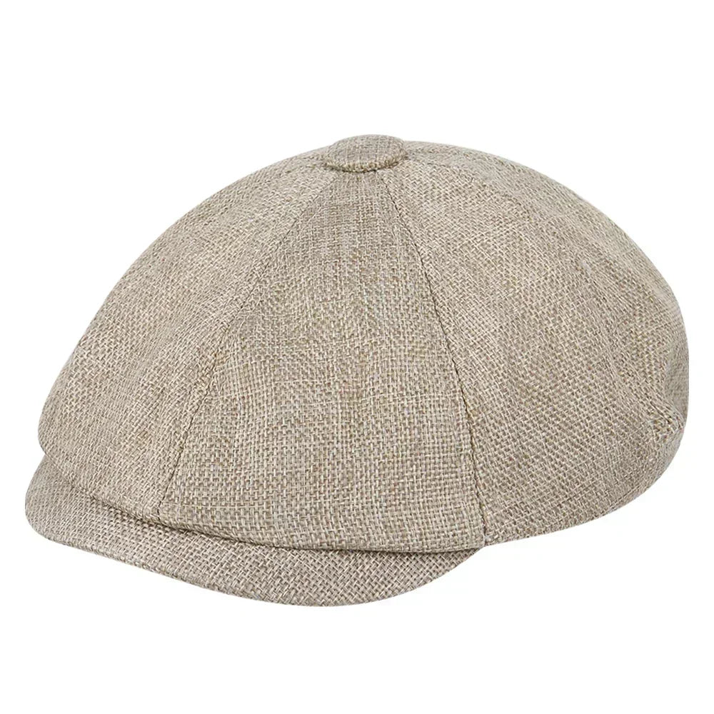 Vintage Tweed Flat Cap – Peaky Blinders Style Beret Hat for Men