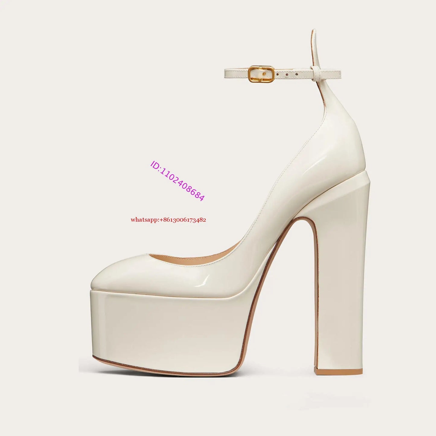 BoldStep | Patent Leather Chunky Heel Pumps – Platform & Metal Buckle