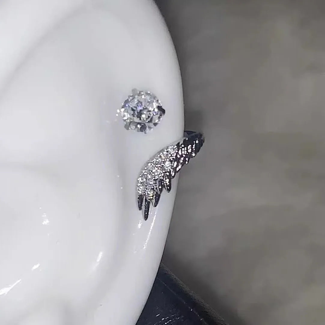 Silver Wing Ear Cuff – Fashion Zircon Detail