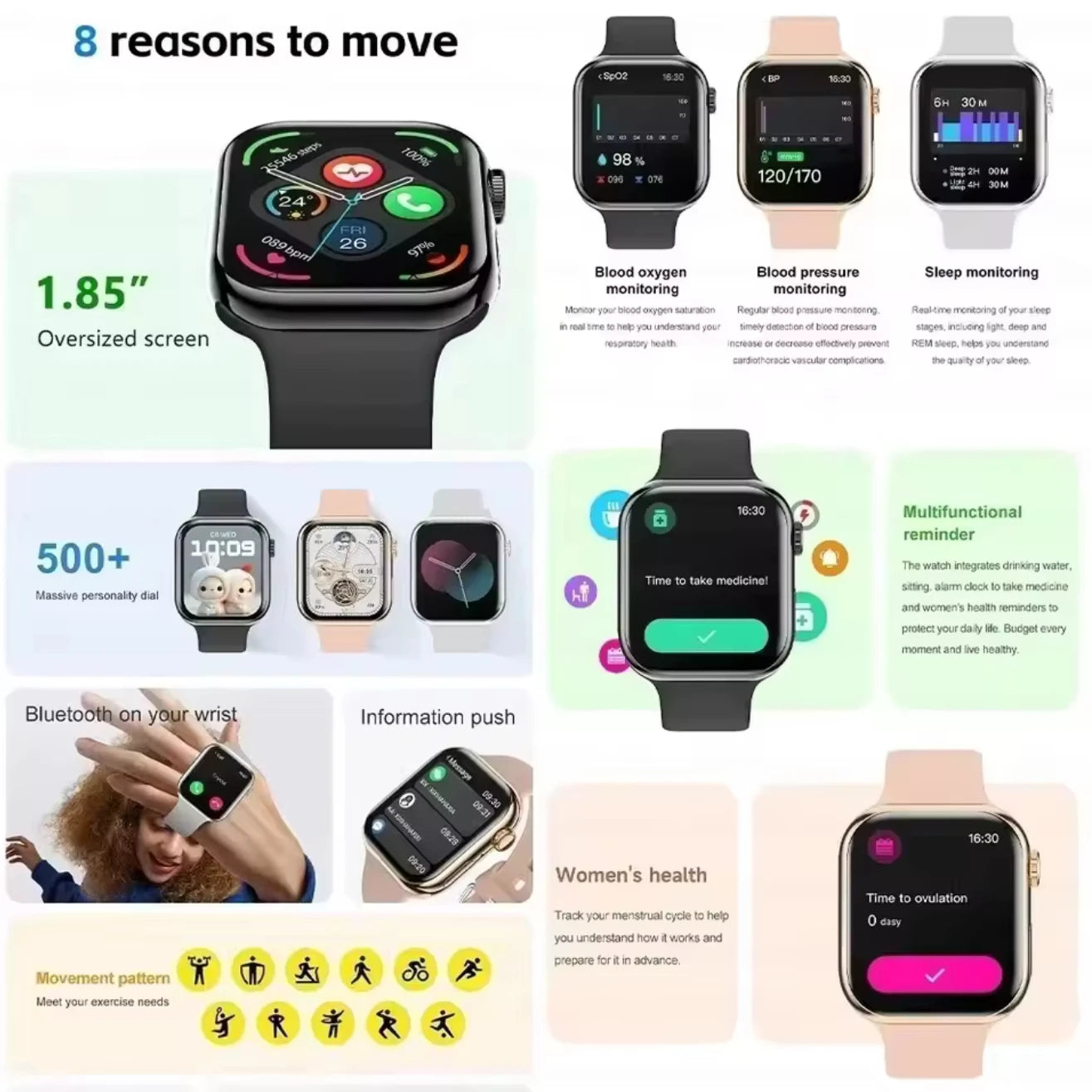 Smartwatch with Body Temp & GPS – NFC, Always-On Display, Sport Design