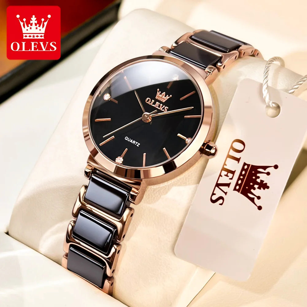 Rhinestone Fashion Watch Set – Elegant Rose Gold Design