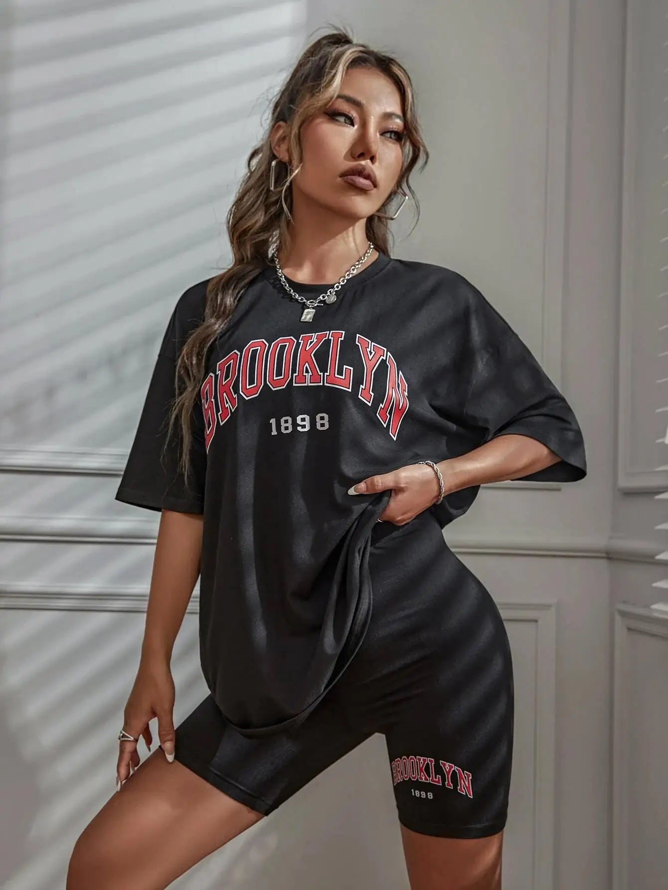 Brooklyn Graphic Set – Oversized Tee & Soft Shorts